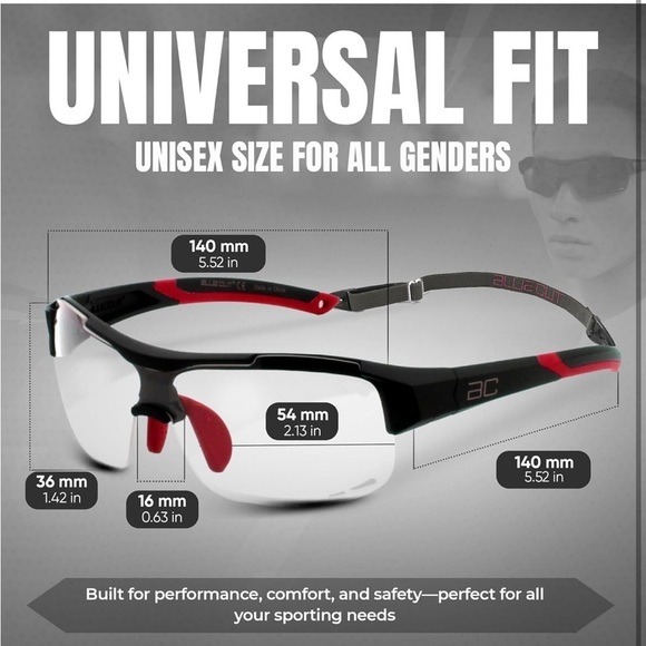 Brand New Sports Safety Glasses Goggles Interchangeable Suns Lens Pickleball - Picture 4 of 16